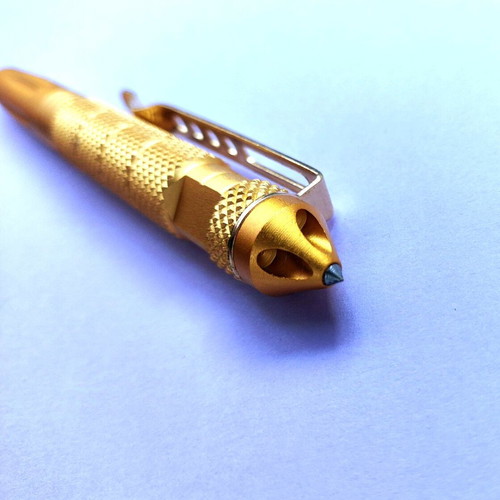 Set of 2 tactical business pens in silver and gold, new