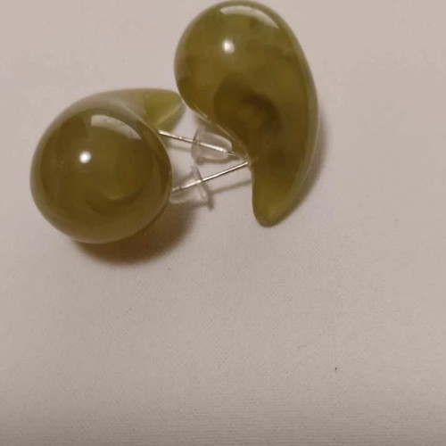 Water Drop Earrings in Olive Green Shades new