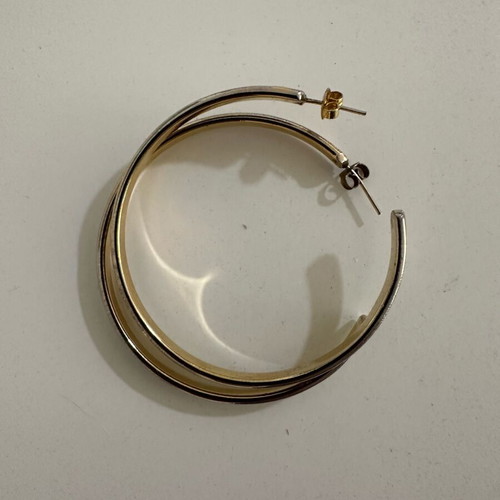 Vintage 90s hoop earrings used, gold and silver