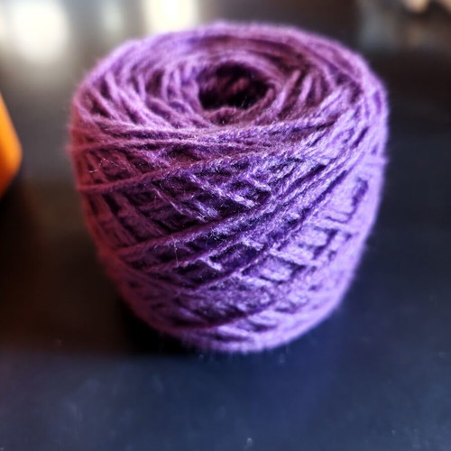 Acrylic knitting yarn like new, purple, 80 grams