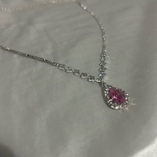Nomination necklace with pink tear and strass like new