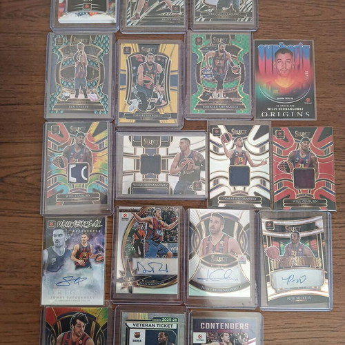 Barcelona Euroleague basketball card lot with autographs and patches
