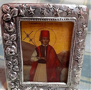 Μικρή ασημένια εικόνα Αγίου Γεωργίου εν Ιωαννίνοις (6x7cm)