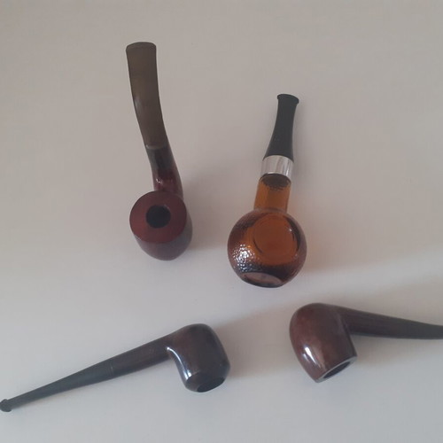 Smoking pipes used, set of 4