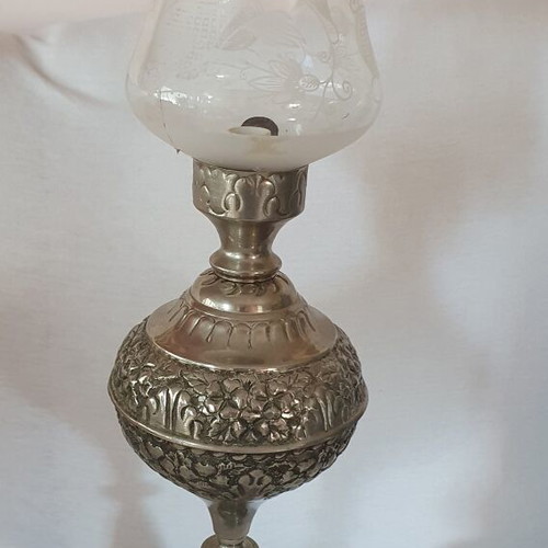 Table lamp like new, silver-plated