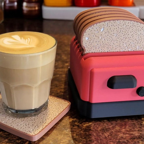 Bread Slice Coasters new, 3D printed creative kitchen accessory