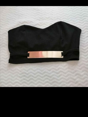 Crop top με ζώνη χρυσή S