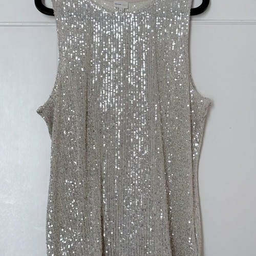 River Island Silver Sequin Top new, size 4XL