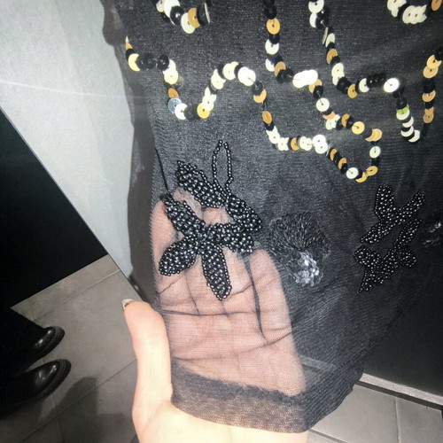 Y2K Sequin mesh top Zanoula like new, black and gold