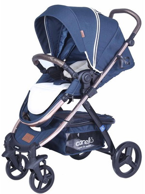 Carello 3-in-1 stroller used with carrycot and car seat