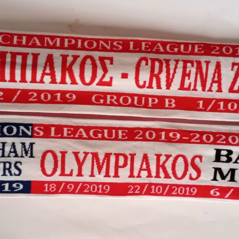 Olympiakos collectible double-sided Champions League 2019 scarf