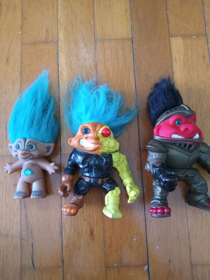 Vintage σετ 3 φιγούρων Trolls, Hasbro & Ace Novelty
