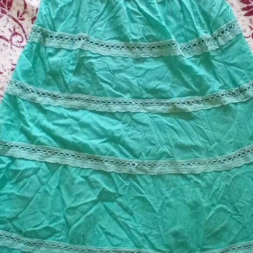 Strapless dress S used, airy, green-turquoise