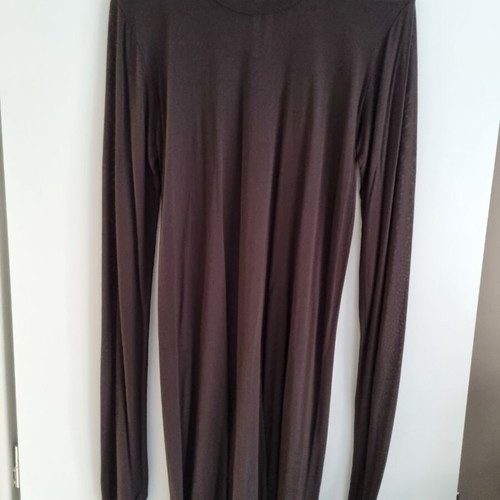 Rick Owens basic silk viscose longsleeve shirt new, size L, black