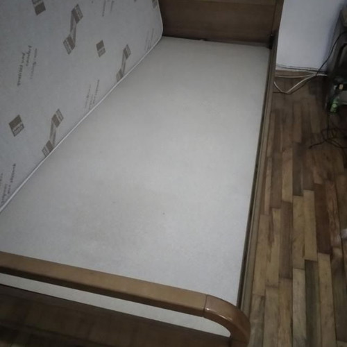 Semi-double bed with mattress used, solid wood 200x117cm