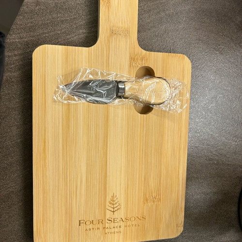 Wooden Four Seasons cheese board with knife 22x17.5 new