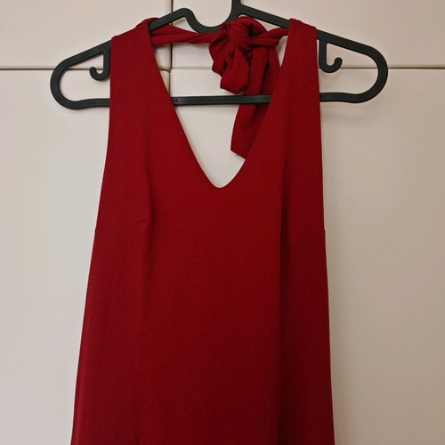 Red Midi Dress Esclusive S like new with open back and tie