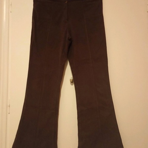 Brown elastic bell-bottom pants like new, size XL
