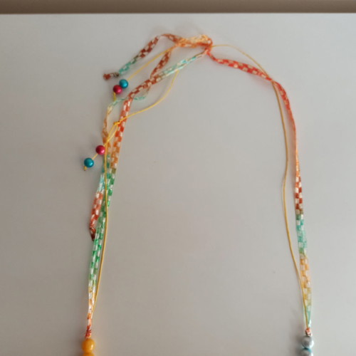 Handmade summer necklace like new with colorful glass beads