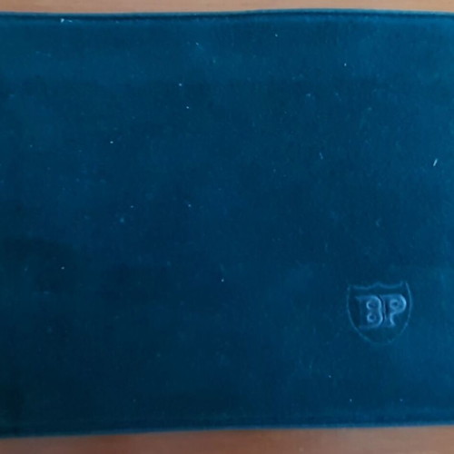 Vintage BP velvet promotional wallet used, Greek made 1970s