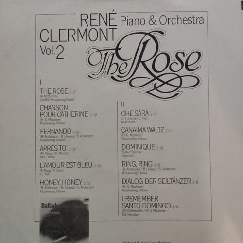 Vinyl René Clermont – Piano & Orchestra Vol.2 The Rose Greek Copy Easy Listening Instrumental Used