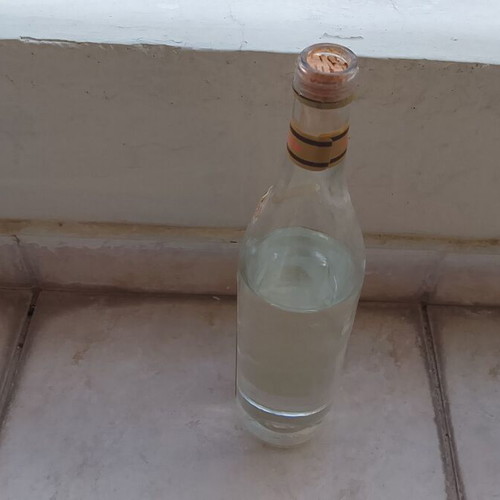 Botrys vodka bottle 1962 used, Greek 10-year-old spirit 700g