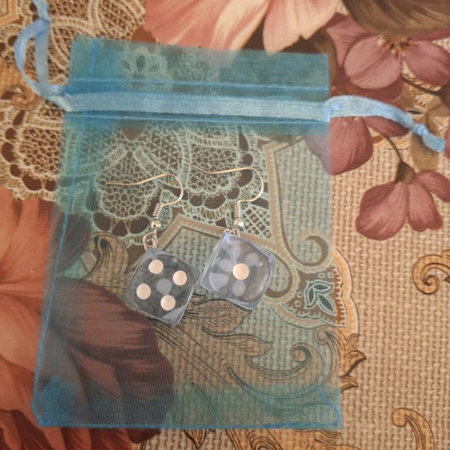 Blue Dice earrings new, turquoise