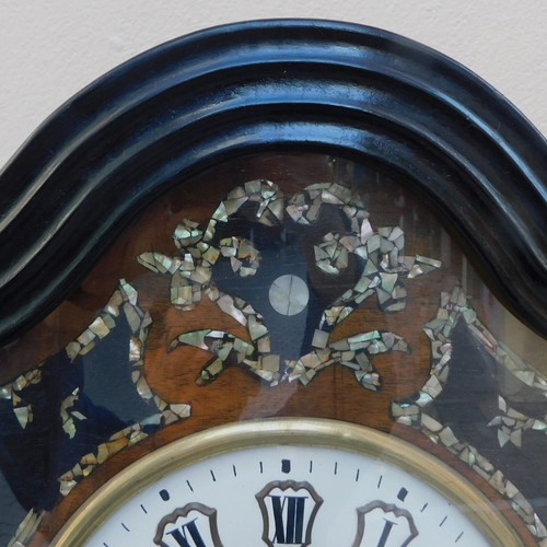 Wooden wall clock French "Oeil de Boeuf" about 130 years old