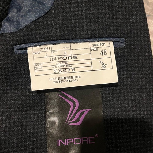 Men's wool jacket like new, size 48, black and blue
