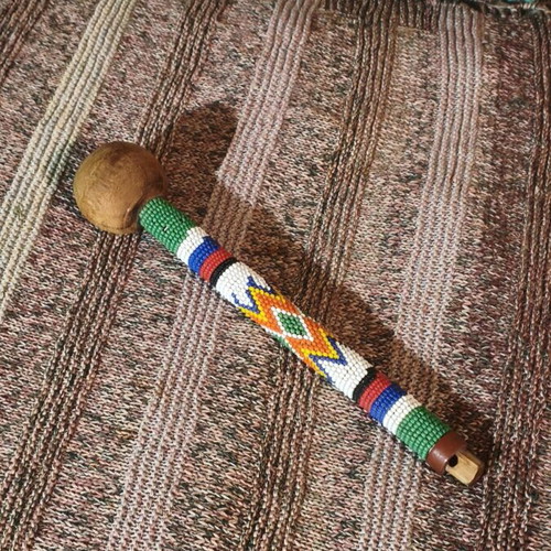 Handmade African beaded stick like new, Zulu beaded stick