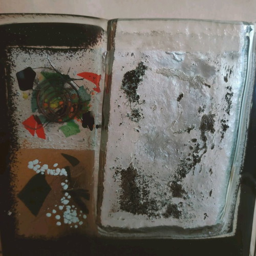 Glass artwork Greek made like new, vase or pencil holder