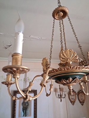 Old 1850 German Chandelier like new with certificate
