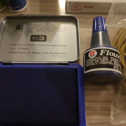 Stationery new with ink, stapler, ruler and rubber bands
