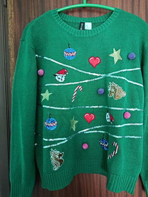 H&M knitted sweater like new, green, size M