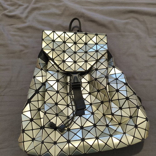 Geometric Backpack metallic silver Bao Bao style, like new
