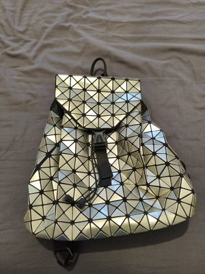 Geometric Backpack metallic silver Bao Bao style, like new
