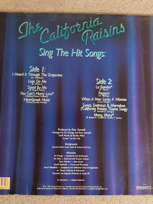 The California Raisins Sing The Hit Songs LP vinyl 1987