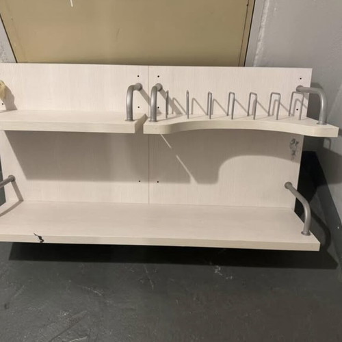 Heavy-duty melamine wall shelves used, set of 2, 25mm thickness