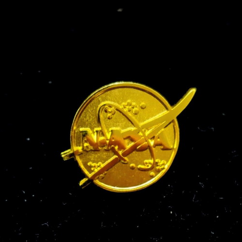 Vintage gold NASA lapel pin new with original case
