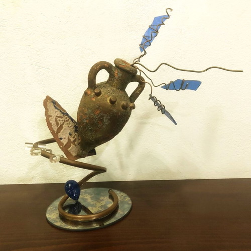 Handmade ceramic decoration like new, height 50cm