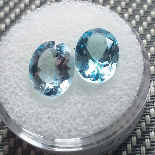 Blue Topaz Pair 6.95ct Natural from Australia