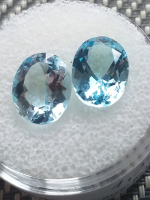 Blue Topaz Pair 6.95ct Natural from Australia