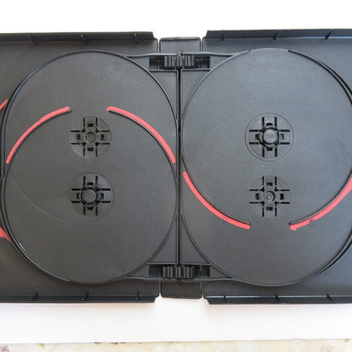 DVD case 10-disc used, black with red lines