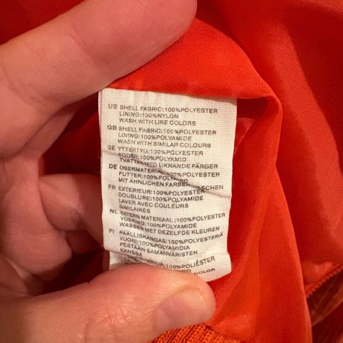 H&M jacket used, thin windbreaker, size S-XS, white orange