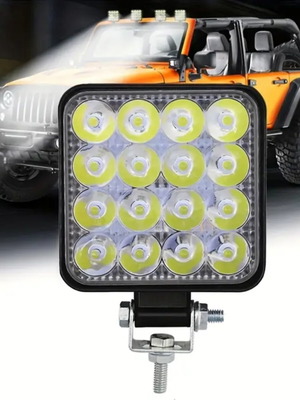Led Work Light 48W IP67 With 16 High-Power LEDs For Offroad Vehicles