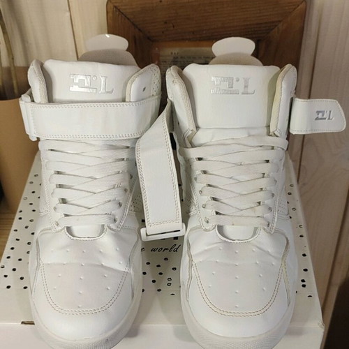 DiLONG sneakers white athletic casual high top, like new, size 45