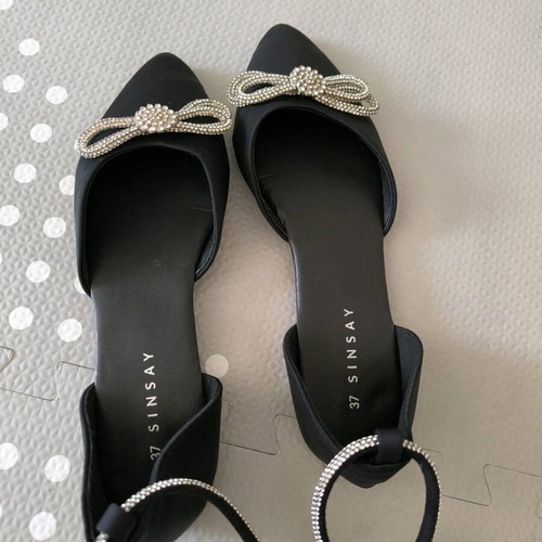 Sinsay Ballet Flats New Black Size 37