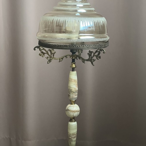Vintage Table Lamp 76cm Onyx and Bronze Like New