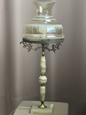 Vintage Table Lamp 76cm Onyx and Bronze Like New