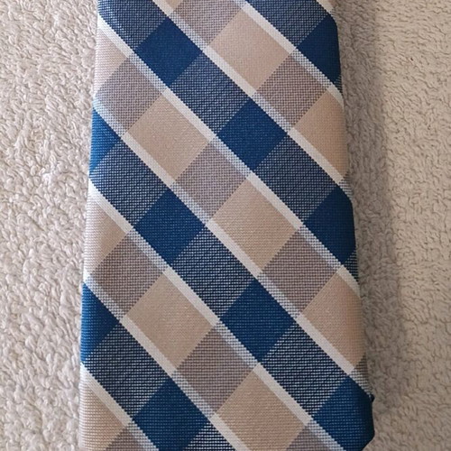 Nautica Men's Tie Checked Blue And Beige New